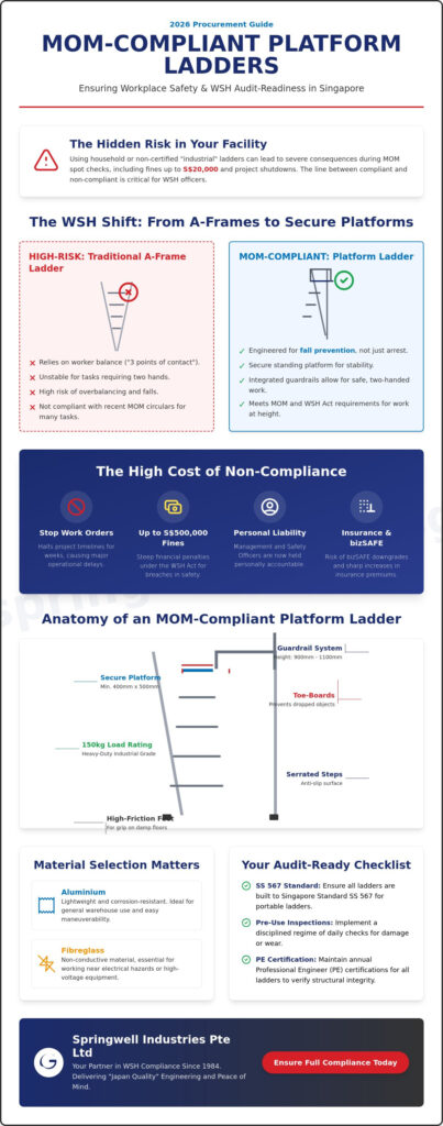 MOM Compliant Platform Ladder Singapore: The 2026 Procurement & Safety Guide