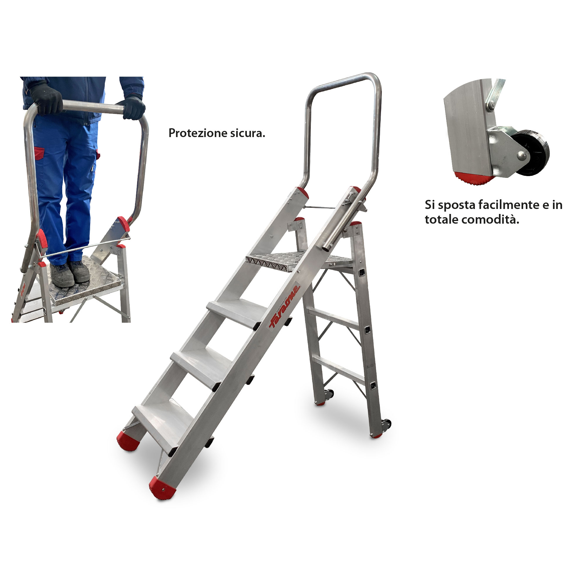 Faraone CM Professional Aluminium Step Stool - Image 4